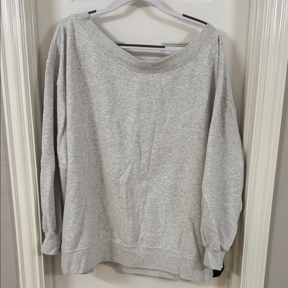 Abercrombie  Gray Women's off the shoulder Sweater